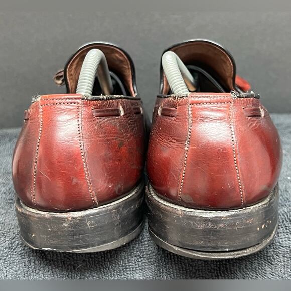 Allen Edmonds Saratoga Tassel Loafers Slip On Shoes Men SZ 11 C Burgundy Leather - Picture 7 of 10